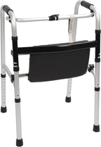 gernie Walker Rest Seat, Universal Seat for Rollator, Load Bearing Attachable Seat for Folding Walker with Non Slip Fixed Buckle, Portable Extra Wide Handicapped Walker Attachable Seat