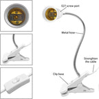 Bahong Clip Desk Lamp Socket,Desk Light Adapter,Clip Light Bulb Holder,E26/E27 Flexible Light Socket,86.6in Table Reading Light,Night Light with Cord,Clamp Light Bulb Stand with On/Off Switch (1PC)