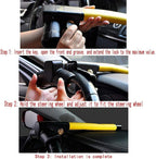Steering Wheel Lock Strong Heavy Duty Anti-Theft Steering Wheel Lock Anti-Theft Retractable Hook Car Clutch Pedal Lock for Car Truck SUV Van Security with 2 Keys