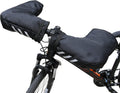 Bike Handlebar Mitts, Waterproof Bicycle Bar Warmer Covers with Fleece Liner,Cold Weather Mountain Gloves Zipper Pocket,Windproof Commuter MTB Motor End Mitts Cycling Gloves, Black, 23.6x8.7x6.3 inch