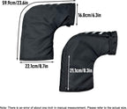 Bike Handlebar Mitts, Waterproof Bicycle Bar Warmer Covers with Fleece Liner,Cold Weather Mountain Gloves Zipper Pocket,Windproof Commuter MTB Motor End Mitts Cycling Gloves, Black, 23.6x8.7x6.3 inch