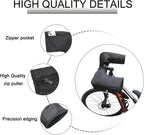 Bike Handlebar Mitts, Waterproof Bicycle Bar Warmer Covers with Fleece Liner,Cold Weather Mountain Gloves Zipper Pocket,Windproof Commuter MTB Motor End Mitts Cycling Gloves, Black, 23.6x8.7x6.3 inch