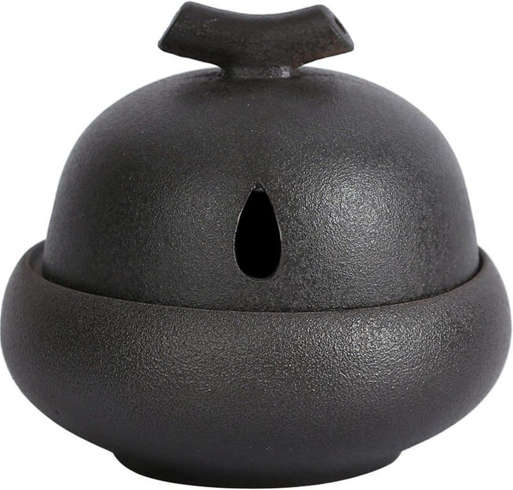 Matte Glaze Garlic Keeper for Counter Countertop Storage Ceramic Jars Garlic Holder Give it to a Friend Who Owns a Restaurant Garlic Container, Black, djdrtjtydkjtyk45154854