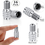 16 Pack Double Valve Stem Cap Inflate Tire Valve Caps Flow Through Tires Cap for High Pressure Truck Car RV Semi Bus Tires