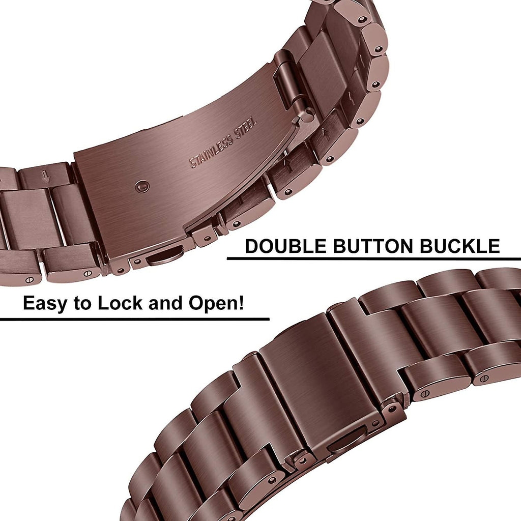Band For Galaxy Watch 3 41mm Mystic Bronze, Solid Stainless Steel Watchband Quick Release Strap Women Wristband For Samsung Galaxy Watch3 41mm Smartwa