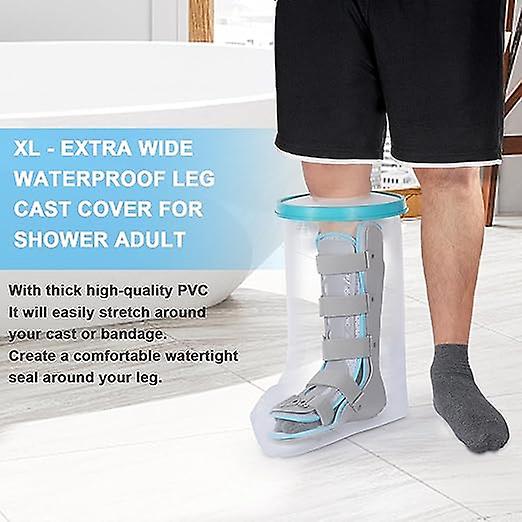 Extra Wide Waterproof Leg Cast Cover For Shower Adult Reusable Shower Boot Cover Watertight Foot Protector