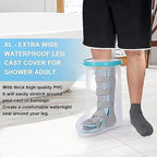 Extra Wide Waterproof Leg Cast Cover For Shower Adult Reusable Shower Boot Cover Watertight Foot Protector