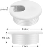 2" Desk Grommet(10 Pack), Wire Cable Hole Cover Plastic Wire Organizers for Office PC Computer Desk Cord Management (White)