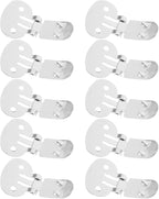 10pcs Shoe Clips for Diy Crafts: Stainless Steel Flat Blank Shoe Embellishments for Decoration Silver (1.25 X 0.78 Inch)