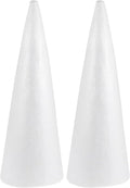 2pcs Foam Cones Christmas Tree Cones for DIY Modeling Craft Floral Arranging Supplies (38x13.5cm)