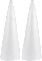 2pcs Foam Cones Christmas Tree Cones for DIY Modeling Craft Floral Arranging Supplies (38x13.5cm)