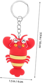 10pcs Simulation Sea Animals Keychains Cute Cartoon Lobster Key Pendant Decor for Bags Backpacks and Phones Fun Party Favors for Boys