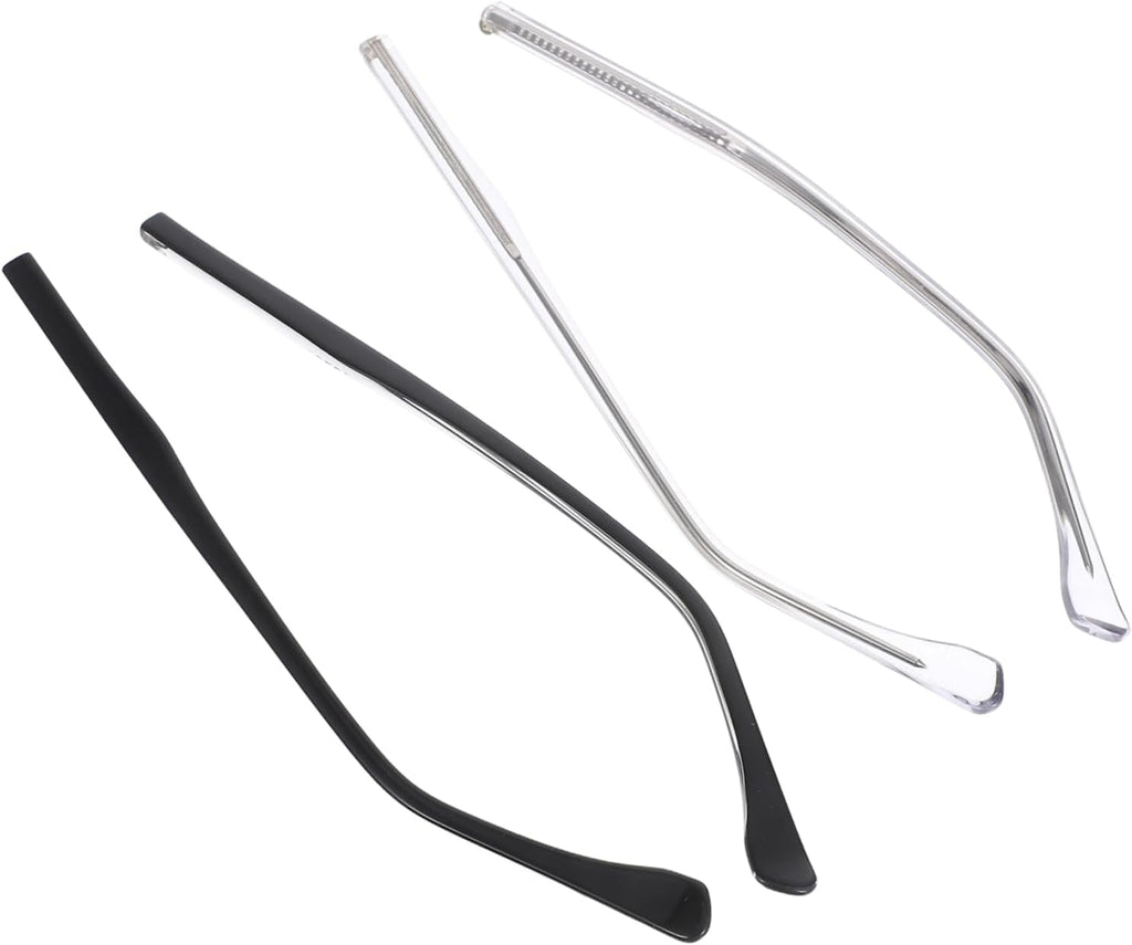 2 Sets Eyeglass Replacement Temples with Nose Pads Fit Glasses Repair Kit Includes Screws Washers Screwdriver of Durable Transparent Arms for Eyewear