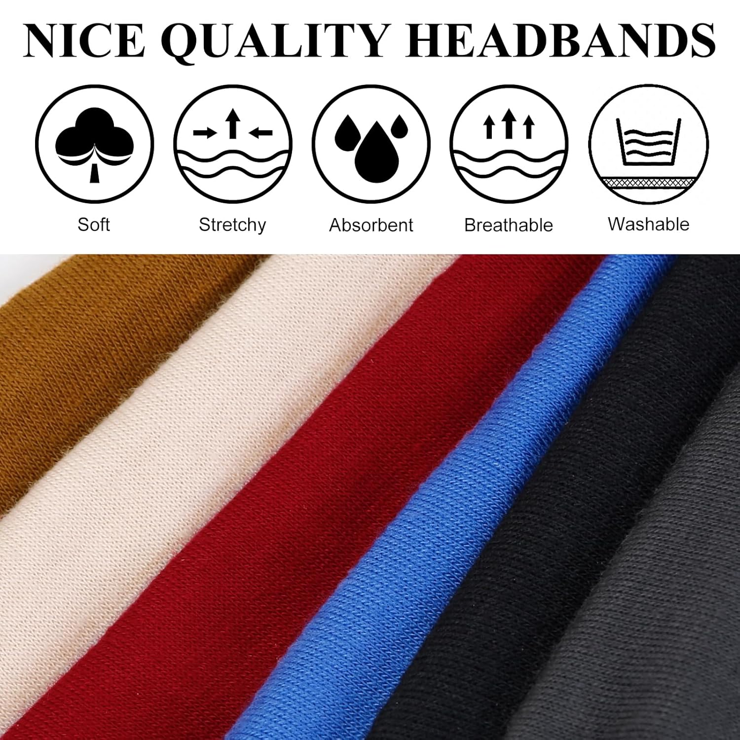 Headbands for Women 6 Packs Cute Bow Head Bands for Women’s Hair, Elastic Wide Knotted Hairbands Headwrap Turban Hair Accessories