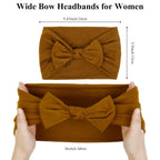 Headbands for Women 6 Packs Cute Bow Head Bands for Women’s Hair, Elastic Wide Knotted Hairbands Headwrap Turban Hair Accessories
