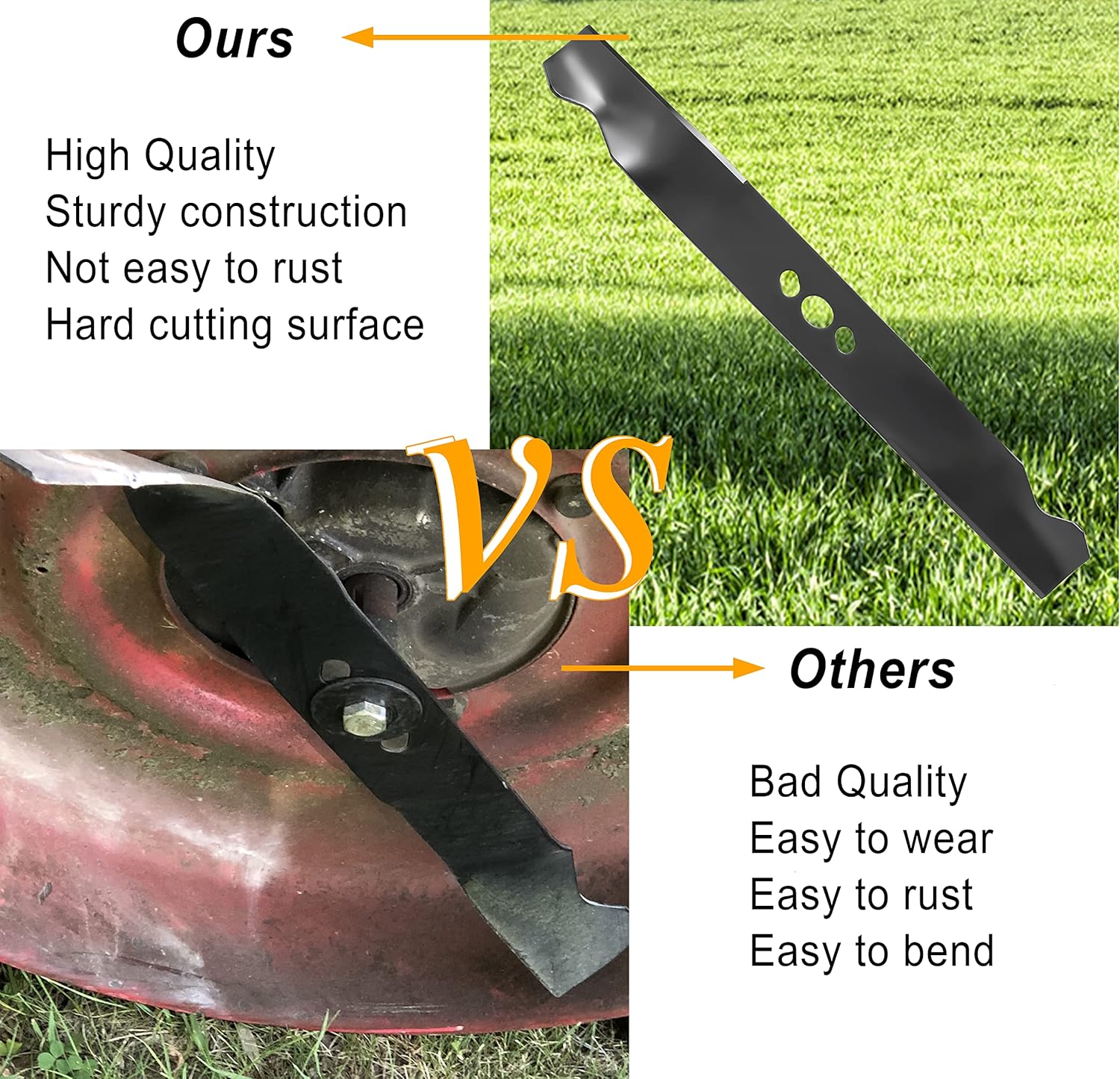 2105300125A Blade 1 Pack, MNA152505 MNA152701 Lawn Mower Blade Compatible with Hyper Tough 20 Inch Mower Blade