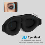 2 Pack 100% Blackout Sleep Masks Most Comfortable Contoured Eye Cups and Nose Covering for Women Men, 3D Pillow Eye Masks 0 Pressure on Eyelids & Eyelashes(Black&Navy)
