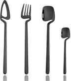 Hangable Silverware Set 32-Piece, 304 Stainless Steel Set for 8, Mirror Polished, Flatware Set, Cutlery Set, Forks and Spoons Set, Dishwasher Safe - Black
