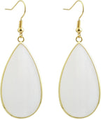 Natural Stone Ear Hook Women Earrings - Fashion White Shell Long Drop Earrings Hook Up Classic Ins Style Personalized Jewelry for Mother's Day Elegant Gift