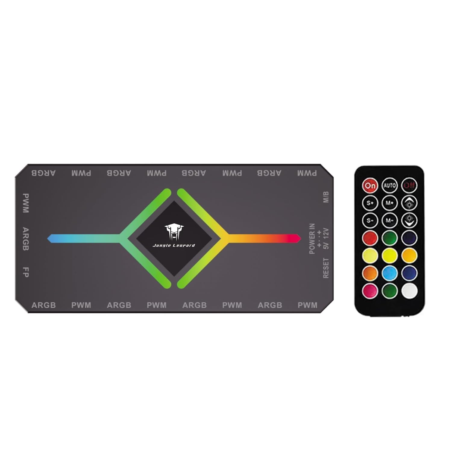 ShakingTank ARGB and PWM HUB 9 PortsFor A-RGB &PWM Case Fan Hub with Controller and SATA Power Input, Magnetic backplane Splitter 5V/3PIN ARGB Case Fan Hub Adapter PWM ARGB Fan