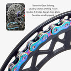 6 7 8 Speed Chain Rainbow Chain, 1/2 X 11/128 Inch 116 Links Lightweight Chain, Mountain Road Chain for Road with 2 Chain Connector
