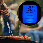 Digital Meat Thermometer Fork, Fast Read Grill Thermometer with LED Display and Stainless Steel Probes for Steak Chicken Pork Turkey Hot Grilled Food
