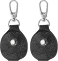 Leather Key Fob, Genuine Leather Keys Cover Portable Key Fob Air Tag Holder for Office Car Keys ID Key Cards