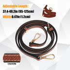 Leather Purse Straps Replacement, Genuine Leather Shoulder Strap with Punch-Free Adapter Adjustable Replacement Strap for Handbag Crossbody Bag Purse for Mini Le PLIAGE (Brown)