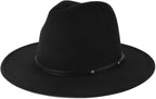 2XL/XL/L Felt Fedora Hats,M/S/XS Wide Brim Dress Hat,Plus Size Warm Panama Hat,Large Brim Jazz Hat for Women Men