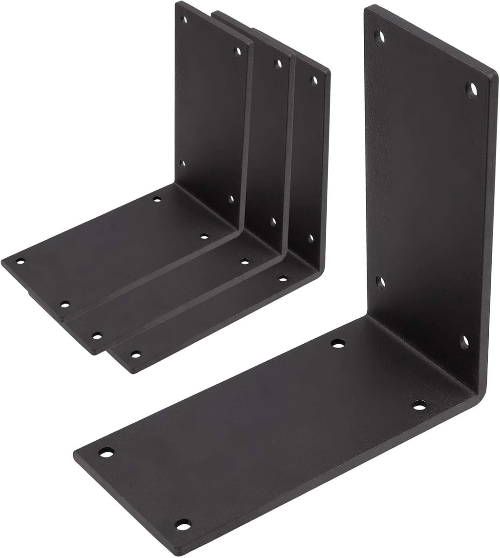 4Packs Heavy Duty Steel Corner Brackets, 90 Degree Angle Bracket-6"x 6" Large L Brackets Connector Brace, Sturdy L Braces for Building Decorative Knee Braces, Angle Brackets for Wood  Projects