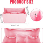 Rubber Beach Bag Organizer Compatible with Bogg Bag/Simply Southern Tote, Tote Organizer Insert Felt Bag Organizer Insert with 7 Pockets, Only for Bogg Bag XL Size (Pink)