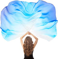 2 Set 55" Praise Dance Worship Flags, with Scalable Rod Semicircle Worship Angel Wing Flag, for Church Dance Performances (White Blue Blue)
