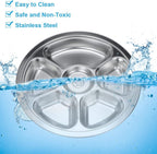 Stainless Steel Round Divided Plate 6 Sections
