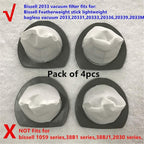 2033 Replacement filter fits for Bissell 2033 vacuum Filter Assembly for Bissell Featherweight Stick Lightweight Bagless Vac 2033,20331,20333,20336,20339,2033M Series #1611508-4 pack