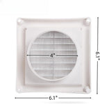 4" Louvered Vent Cover Stops Birds Nesting for Outside Dryer Exhaust Air Vent Cover with 4 Screws for Easy Installation