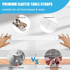 Table Cloth Holder Clips Hidden Strap 5 Pack, Adjustable Elasticity Picnic Tablecloth Clip Indoor Outdoor Large Clamp for Thick Tables Bench Cover Party Restaurant Camping RV Essential Accessories