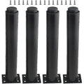 (25-42cm, black) Set of 4 strong adjustable metal furniture legs-YuJia