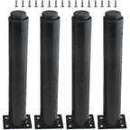(25-42cm, black) Set of 4 strong adjustable metal furniture legs-YuJia
