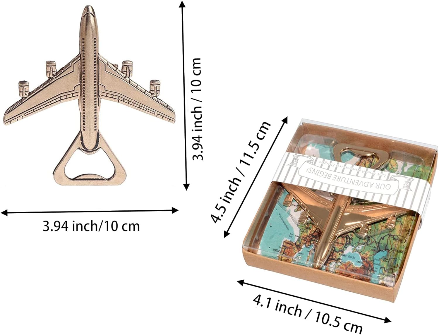 12 Pcs Airplane Bottle Opener with Gift Box for Baby Shower Return Gifts and Party Favor Wedding Birthday Decorations (12pcs with Gift Box)