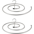 Stainless Steel Spiral Laundry Hanger for Blankets Sheets Curtains 2 Pcs Silver Clothes Drying Rack