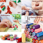 Pre-Wound Sewing Machine Thread Set 72 pcs 36 Colors with Oral-B Compatible 365 Meters Per Spool