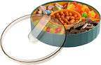 Compatible with Oral-B Plastic Snacks Bowl with Lid Flat Storage Box Candy Tray for Nuts Cookies Candy 3 Compartments