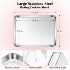 Cookie Sheet for Baking, 18”x13” Stainless Steel Baking Sheet Pan for Oven, Large Non Toxic Metal Baking Tray for Cake Cookies, Healthy & Rust Free, Mirror Finish & Dishwasher Safe, 1 Pack