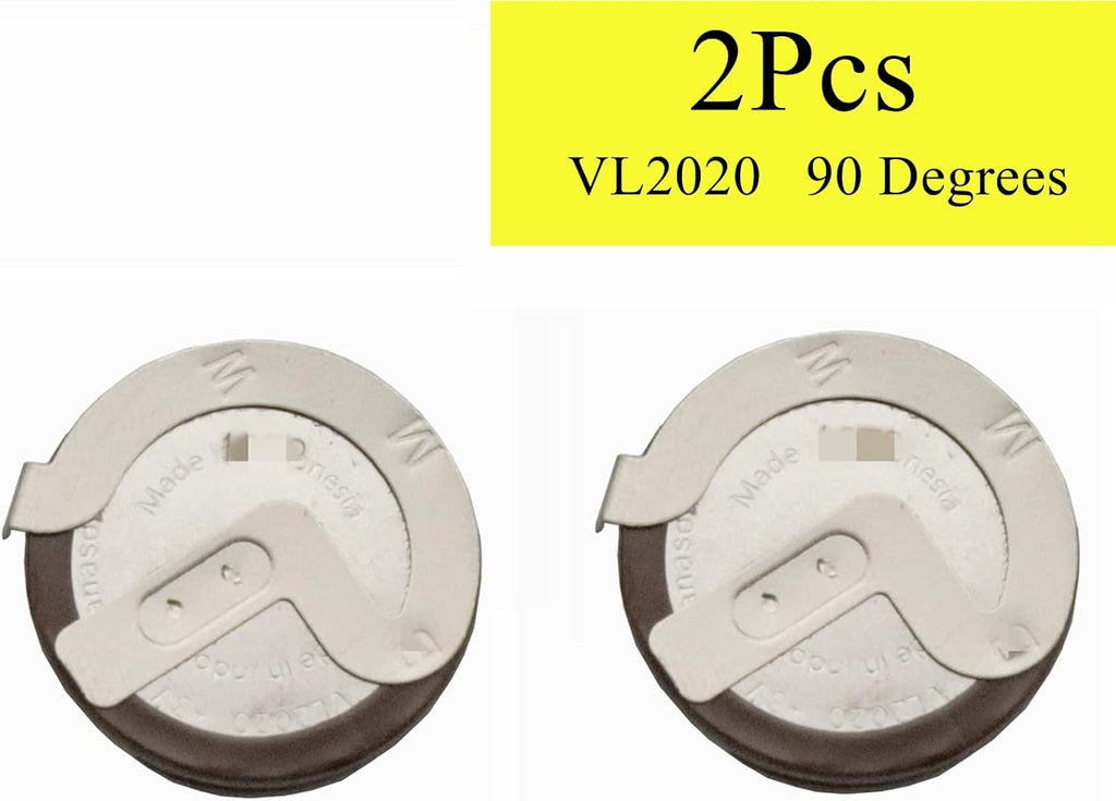 2Pcs Remote Key Fob Rechargeable Battery 3V 20mah Compatible for BMW E39 E46 E60 E90 E92 for VL2020 90 Degrees
