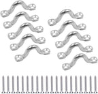 10Pcs M8 316 Stainless Steel Bimini Boat Top PAD Eye, Eye Straps, Tie Down, Kayak Deck Loops, Tie Down Anchor Point, Footman's Loop for Kayak Canoe Rigging