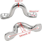 10Pcs M8 316 Stainless Steel Bimini Boat Top PAD Eye, Eye Straps, Tie Down, Kayak Deck Loops, Tie Down Anchor Point, Footman's Loop for Kayak Canoe Rigging