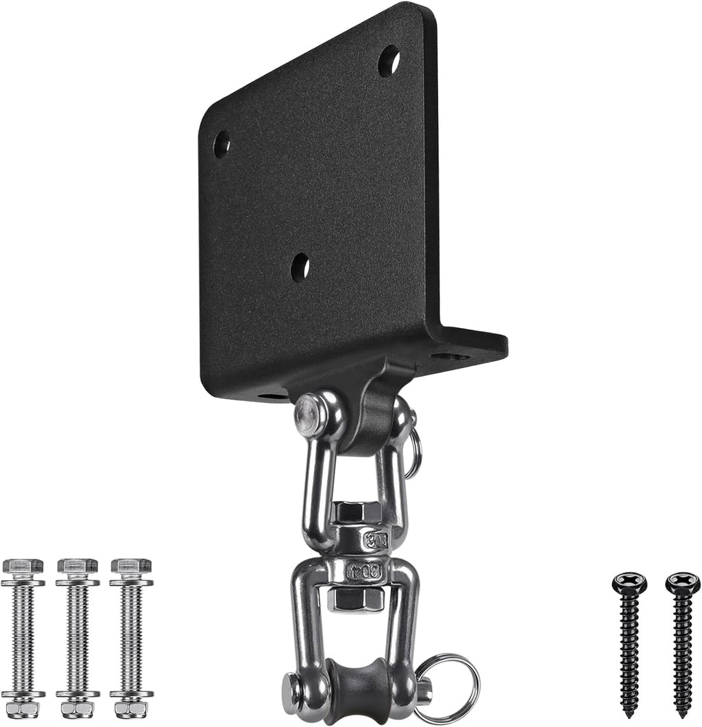 Punching Bag Hanger - Heavy Bracket 180° Swivel I-Beam Mount with Ceiling Installation Thick Hardware, Hooks for Boxing, Aerial Yoga, and Home Gym