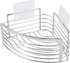 Rustproof Hanging Corner Shower Caddy, Wall Mounted Adhesive Bathroom Shower Shelf Storage Organizer Basket, No Drilling Stainless Steel Soap Sponge Shampoo Conditioner Holder Kitchen Rack