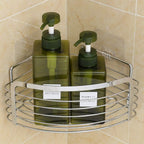 Rustproof Hanging Corner Shower Caddy, Wall Mounted Adhesive Bathroom Shower Shelf Storage Organizer Basket, No Drilling Stainless Steel Soap Sponge Shampoo Conditioner Holder Kitchen Rack