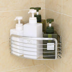 Rustproof Hanging Corner Shower Caddy, Wall Mounted Adhesive Bathroom Shower Shelf Storage Organizer Basket, No Drilling Stainless Steel Soap Sponge Shampoo Conditioner Holder Kitchen Rack